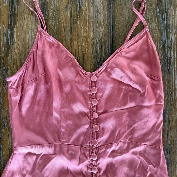 Abercrombie & Fitch Pink Satin Slip Dress Size S - Picture 3 of 14